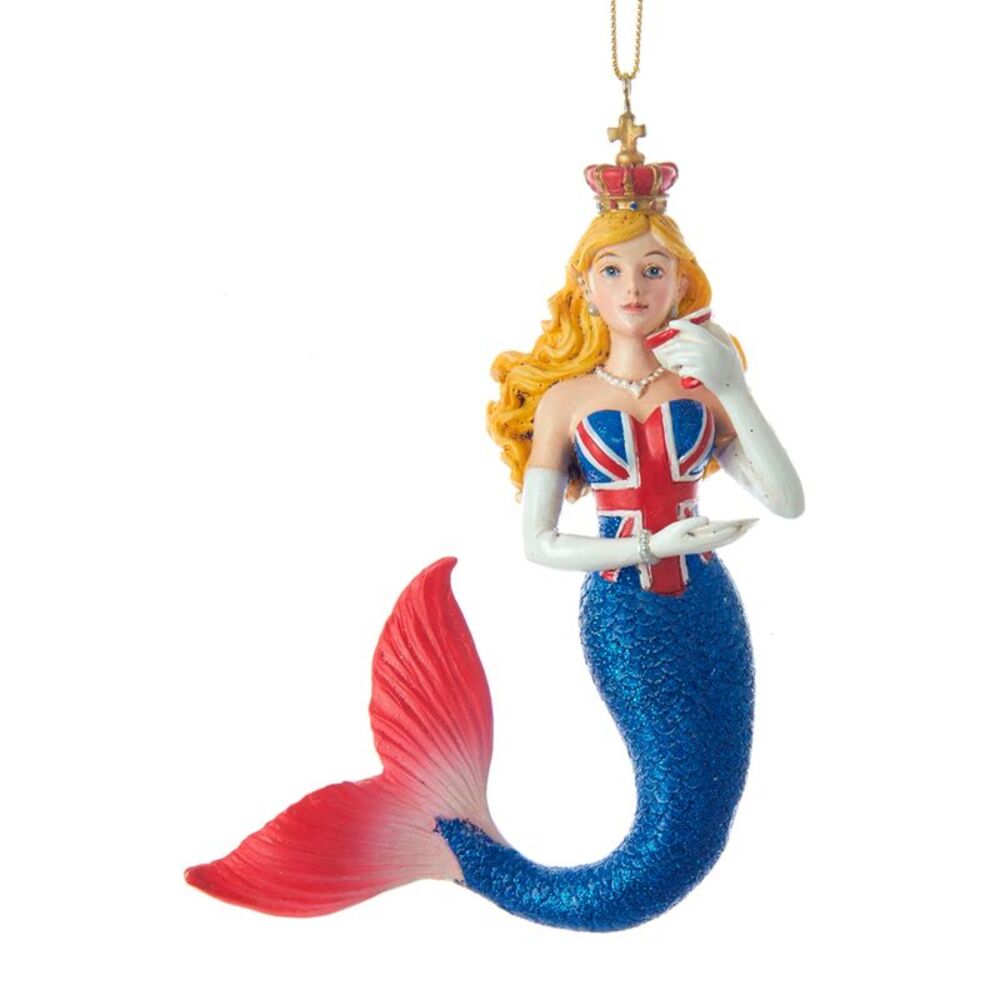 Kurt Adler Very English England Mermaid Holiday Ornament Resin